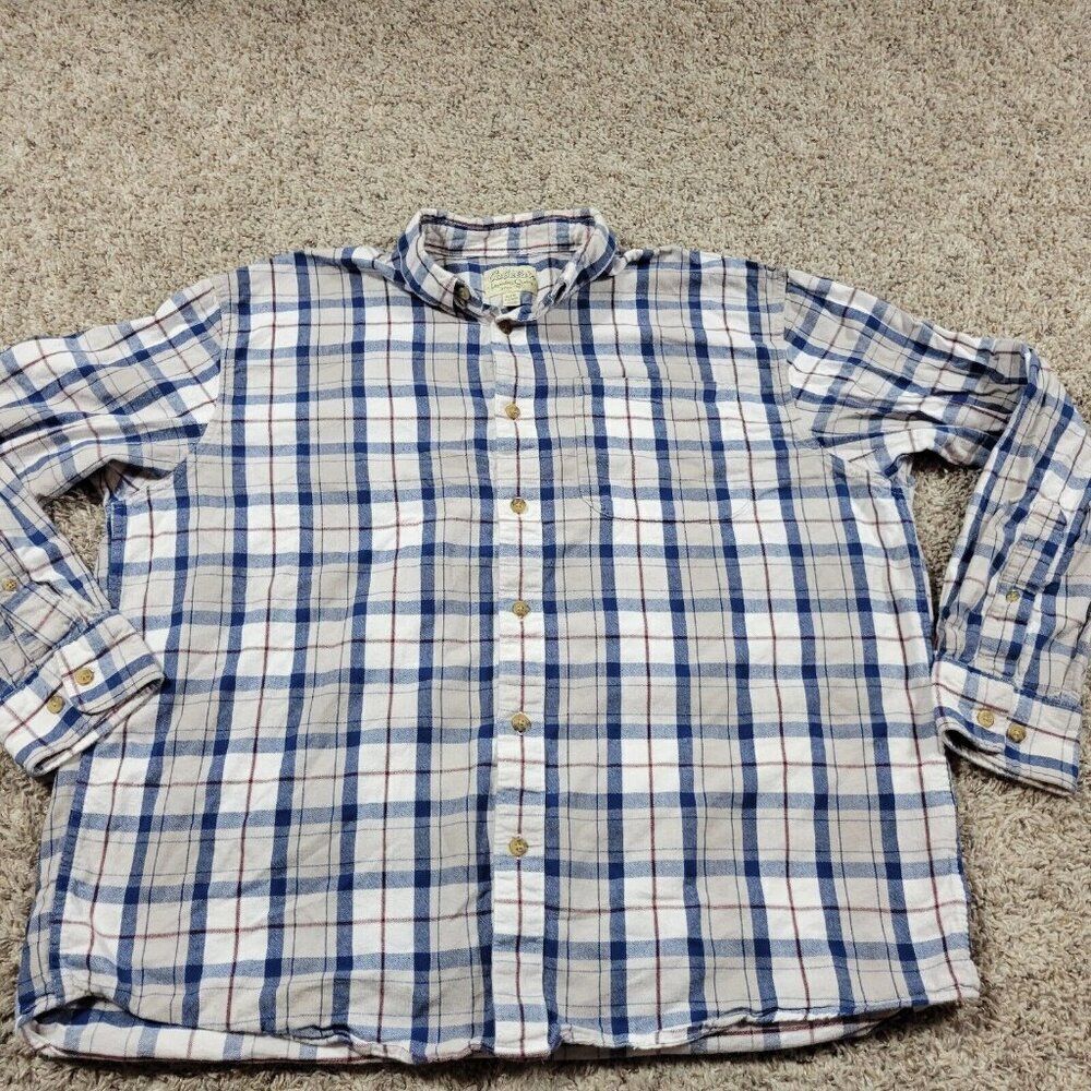 Cabelas Flannel Shirt Mens XL Multicolor Button Up Plaid Long Sleeve Outdoors